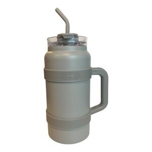 Wellness Double Wall Stainless Steel Insulated Bottle 50 0Z/1.4L with Straw Gray